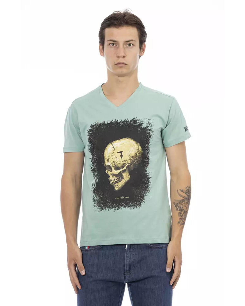 Printed V-neck Short Sleeve T-shirt 2XL Men