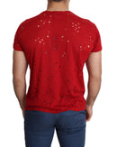 Authentic Guess Red Cotton Stretch T-shirt L Men