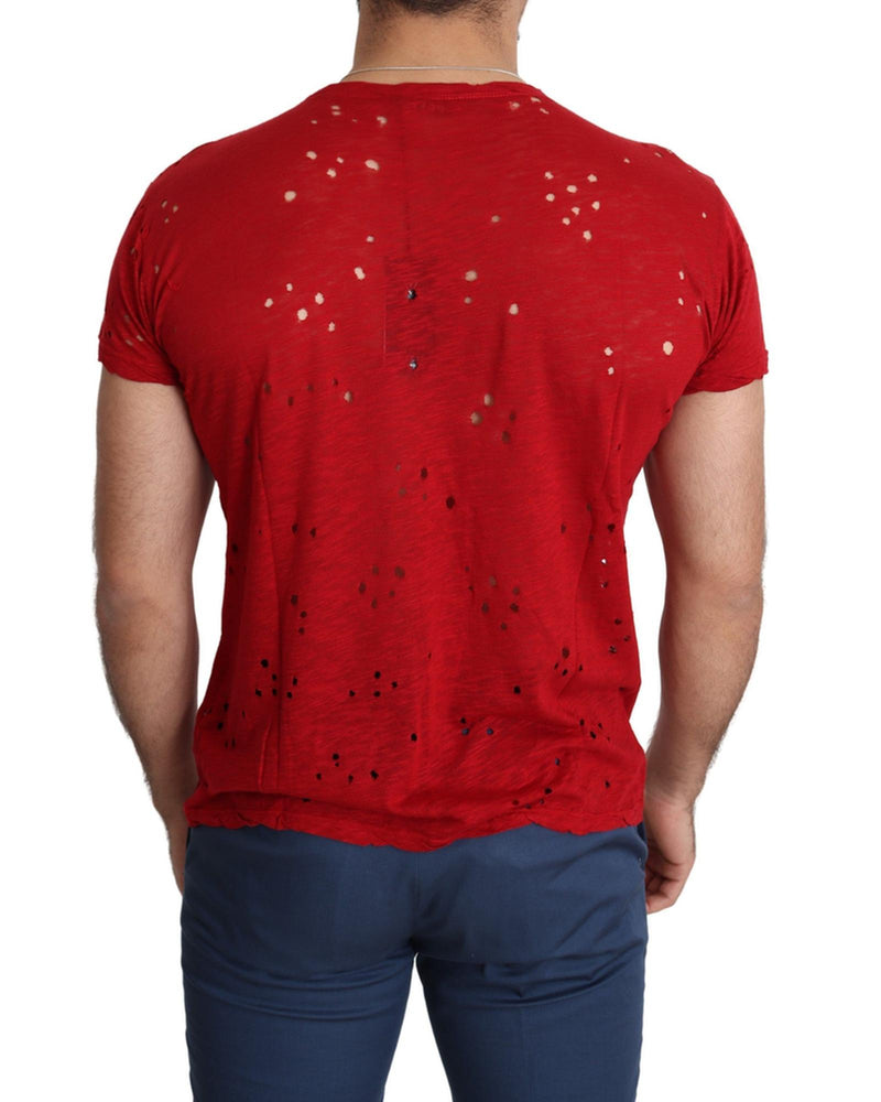 Authentic Guess Red Cotton Stretch T-shirt L Men