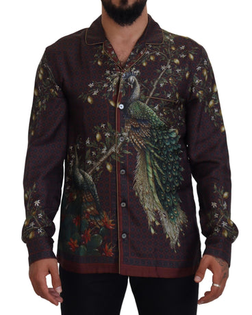 Stunning Dolce & Gabbana Silk Shirt with Ostrich Print S Men