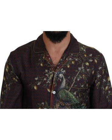 Stunning Dolce & Gabbana Silk Shirt with Ostrich Print S Men