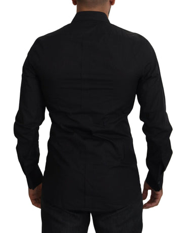 GOLD Long Sleeve Shirt with Floral Embroidery by Dolce & Gabbana 38 IT Men