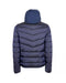 Blue Metallic Hooded Jacket with Zip Closure and Removable Vest L Men