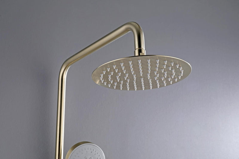 2023 Brushed Nickel Solid Stainless Steel 304 made shower set w diverter 200 mm head sprayer hand held head Suit Outdoor