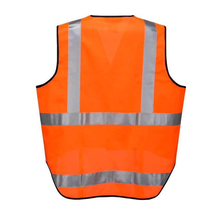 3x HUSKI Hi Vis Patrol Vest 3M Tape Safety Workwear High Visibility Bulk - Orange - XXL