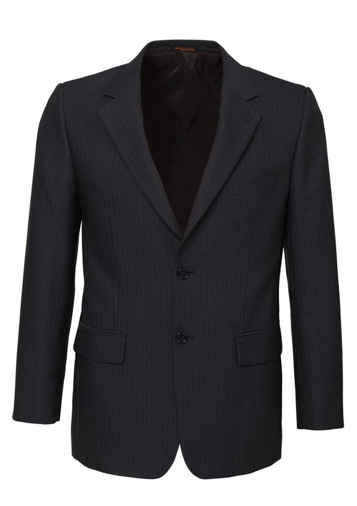 Mens Single Breasted 2 Button Suit Jacket Work Business - Pin Striped - Charcoal - 127