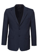 Mens Single Breasted 2 Button Suit Jacket Work Business - Pin Striped - Navy - 97