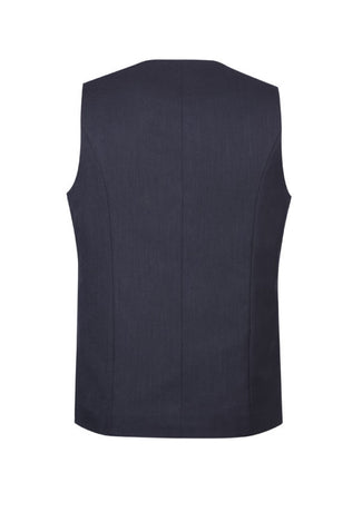 Mens Bamboo Blend Longline Vest Waistcoat w/ Stretch Business Forrnal Dress - Navy - 102