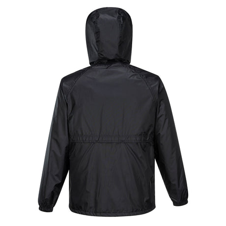 HUSKI STRATUS RAIN JACKET Waterproof Workwear Concealed Hood Windproof Packable - Black - 5XL
