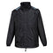 HUSKI STRATUS RAIN JACKET Waterproof Workwear Concealed Hood Windproof Packable - Black - L