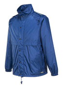 HUSKI STRATUS RAIN JACKET Waterproof Workwear Concealed Hood Windproof Packable - Cobalt - XXL