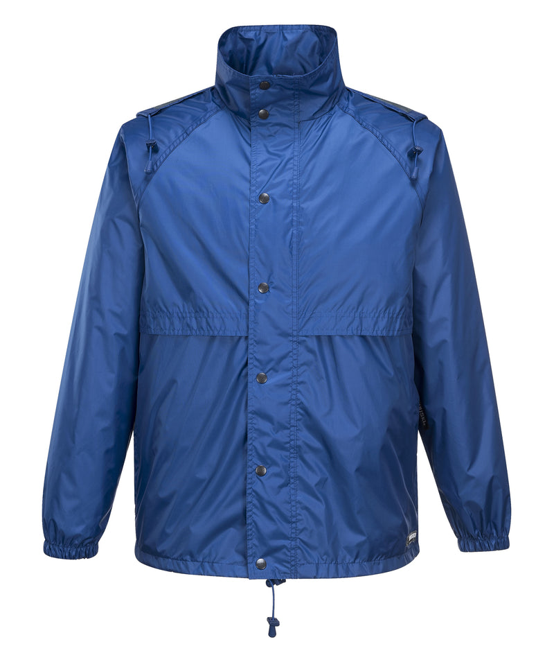 HUSKI STRATUS RAIN JACKET Waterproof Workwear Concealed Hood Windproof Packable - Cobalt - XXL