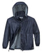 HUSKI STRATUS RAIN JACKET Waterproof Workwear Concealed Hood Windproof Packable - Navy Blue - S