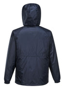 HUSKI STRATUS RAIN JACKET Waterproof Workwear Concealed Hood Windproof Packable - Navy Blue - S