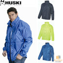 HUSKI STRATUS RAIN JACKET Waterproof Workwear Concealed Hood Windproof Packable - Navy Blue - S