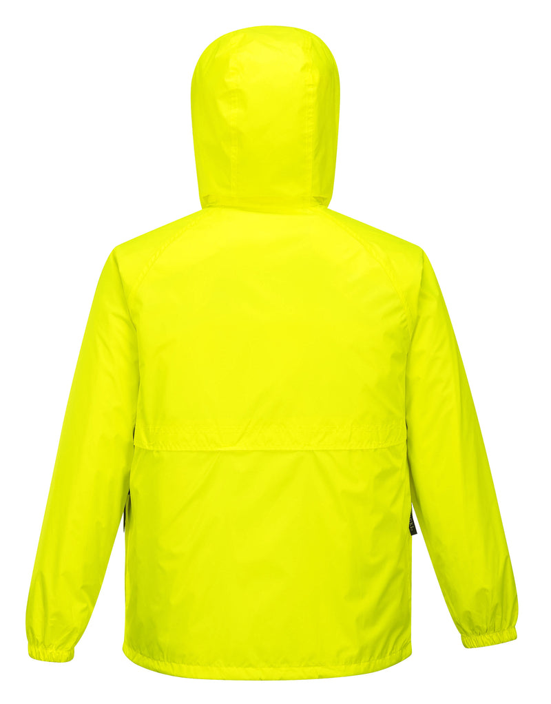 HUSKI STRATUS RAIN JACKET Waterproof Workwear Concealed Hood Windproof Packable - Yellow Fluro - 3XL