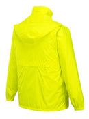 HUSKI STRATUS RAIN JACKET Waterproof Workwear Concealed Hood Windproof Packable - Yellow Fluro - 5XL