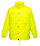 HUSKI STRATUS RAIN JACKET Waterproof Workwear Concealed Hood Windproof Packable - Yellow Fluro - L