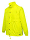 HUSKI STRATUS RAIN JACKET Waterproof Workwear Concealed Hood Windproof Packable - Yellow Fluro - M