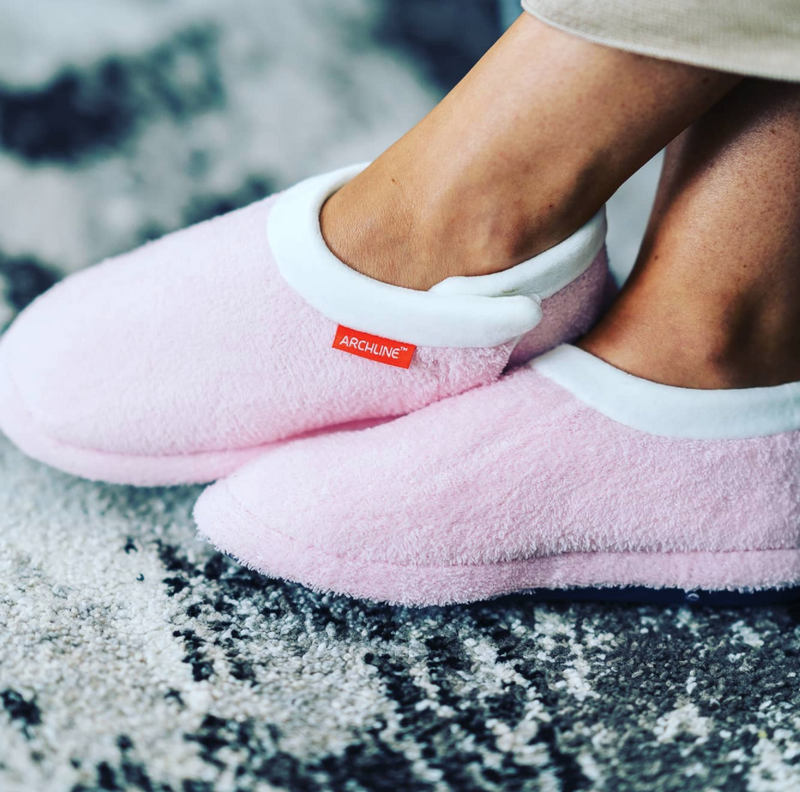ARCHLINE Orthotic Slippers Closed Scuffs Pain Relief Moccasins - Pink - EUR 41