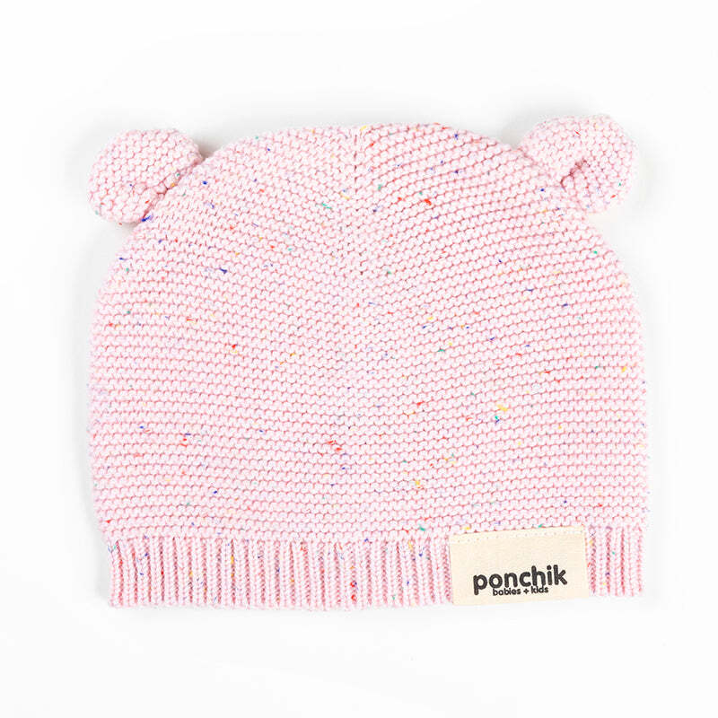 Ponchik Babies + Kids Bear Beanie Hat Warm Winter - Love - 3-12 Months