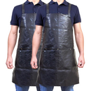 2x Pierre Cardin Professional Leather Apron Butcher Woodwork Barber Chef - Black