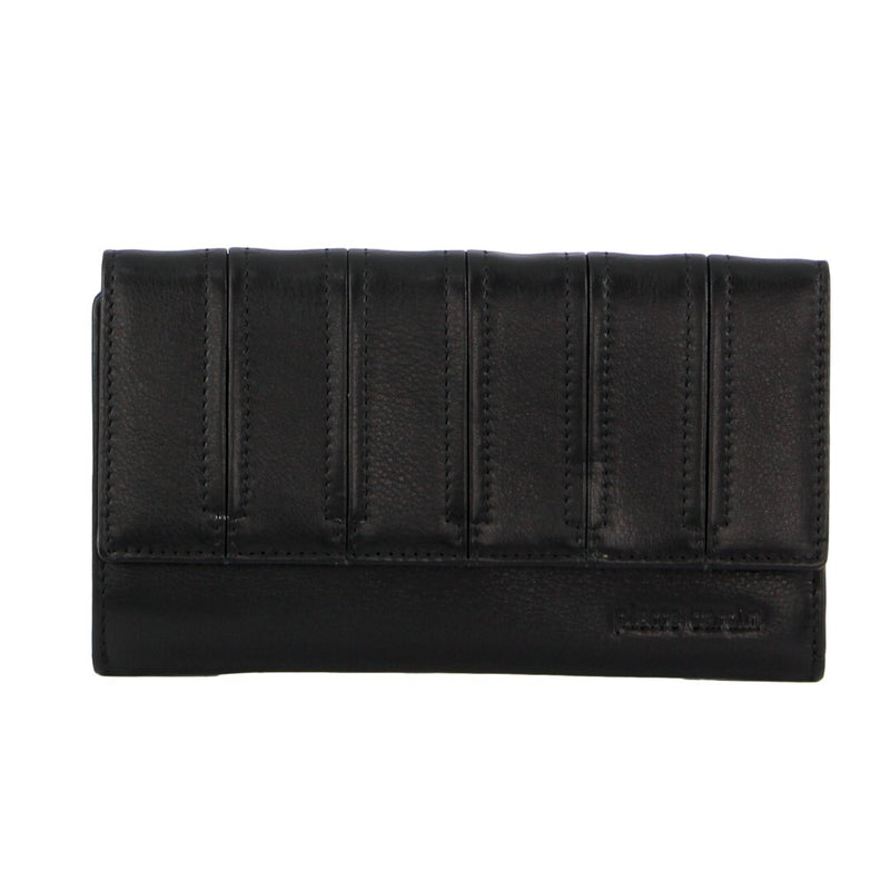 Pierre Cardin Womens Leather Tri-Fold Wallet RFID in Black