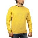 100% SHETLAND WOOL CREW Round Neck Knit JUMPER Pullover Mens Sweater Knitted - CORN
