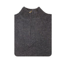 100% SHETLAND WOOL Half Zip Up Knit JUMPER Pullover Mens Sweater Knitted - Denim Blue (45) - XXL