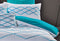 Super King Size White and Turquoise Blue Quilt Cover Set (3PCS)