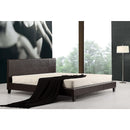 King PU Leather Bed Frame Brown