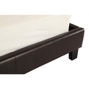 King PU Leather Bed Frame Brown