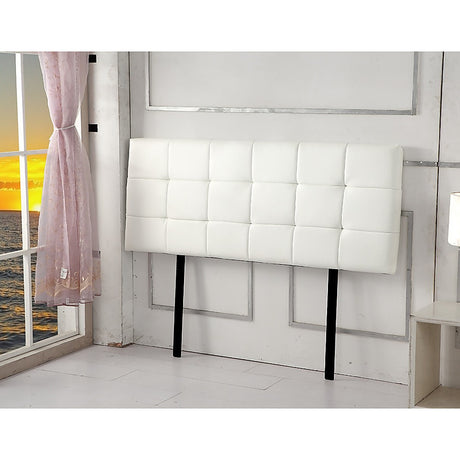 PU Leather Queen Bed Deluxe Headboard Bedhead - White