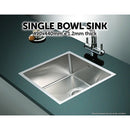 490x440mm Handmade Stainless Steel Undermount / Topmount Kitchen Laundry Sink with Waste