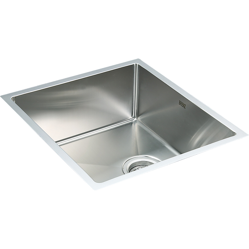 490x440mm Handmade Stainless Steel Undermount / Topmount Kitchen Laundry Sink with Waste