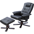 PU Leather Massage Chair Recliner Ottoman Lounge Remote