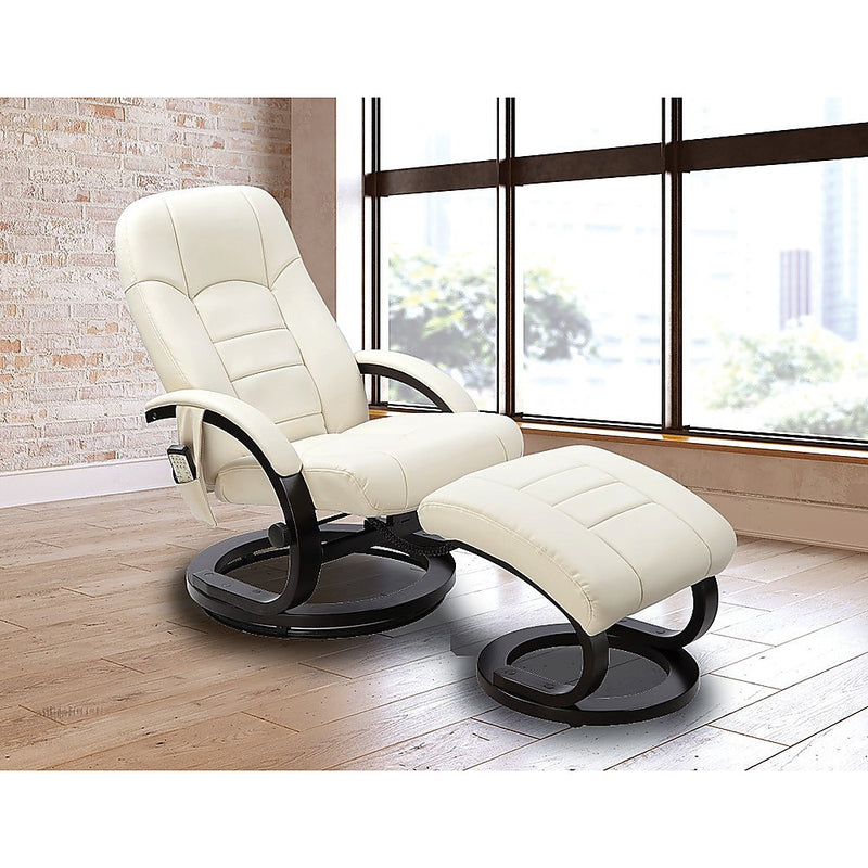 PU Leather Deluxe Massage Chair Recliner Ottoman Lounge Remote