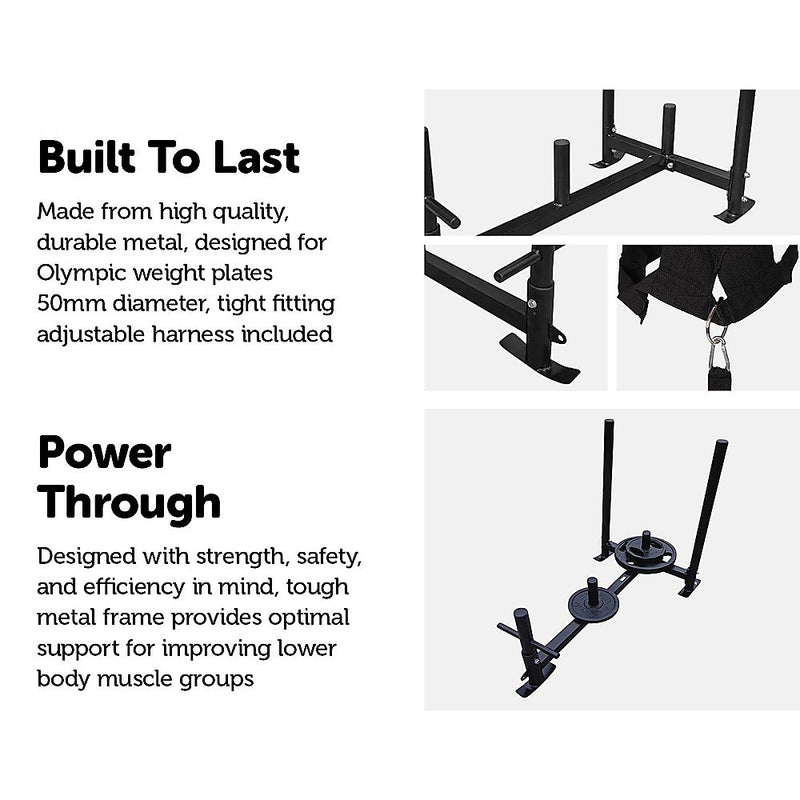 Heavy Duty Gym Sled with Harness