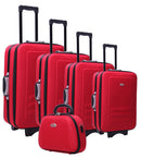 5pc Suitcase Trolley Travel Bag Luggage Set RED
