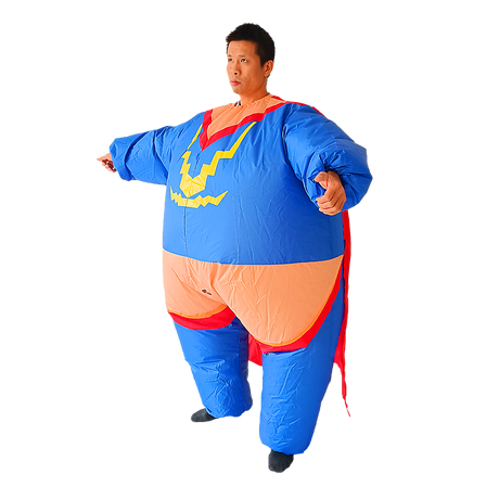 Super Hero Fancy Dress Inflatable Suit - Fan Operated Costume