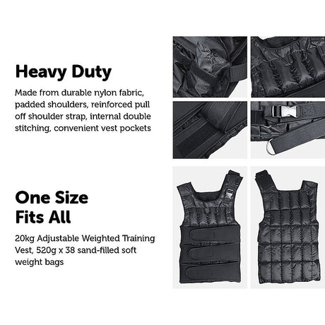 20Kg Adjustable Weighted Training Vest
