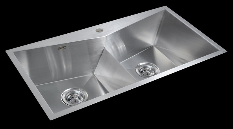850x450mm Handmade Stainless Steel Topmount Kitchen Laundry Sink with Waste