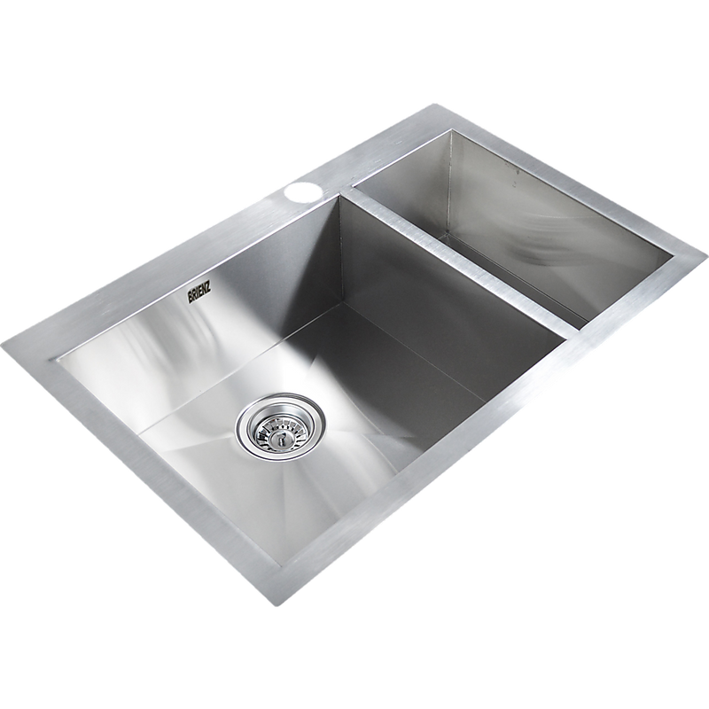 745x505mm Handmade Stainless Steel Topmount Kitchen Sink with Waste