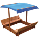 Kids Wooden Toy Sandpit with Canopy