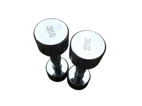 Chrome Dumbbell 3kg Each (6Kg Pair) Gym Weight Lifting
