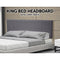 Linen Fabric King Bed Headboard Bedhead - Grey