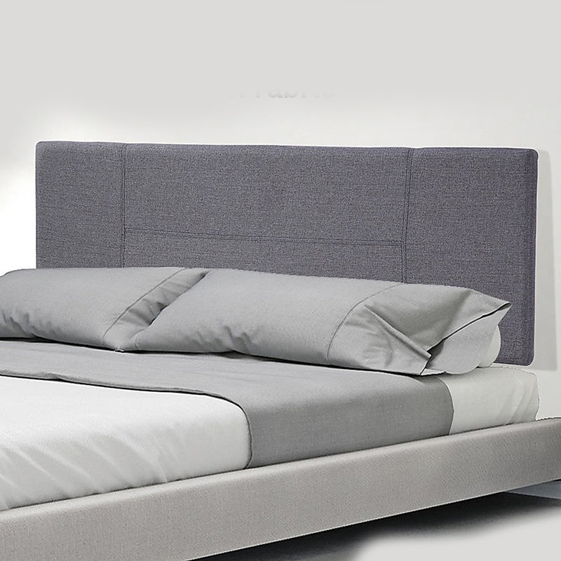Linen Fabric Queen Bed Headboard Bedhead - Grey