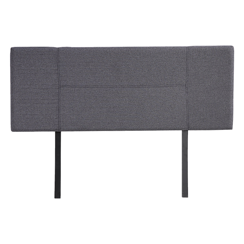 Linen Fabric Double Bed Headboard Bedhead - Grey