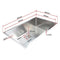 810x505mm Handmade 1.5mm Stainless Steel Undermount / Topmount Kitchen Sink with Square Waste