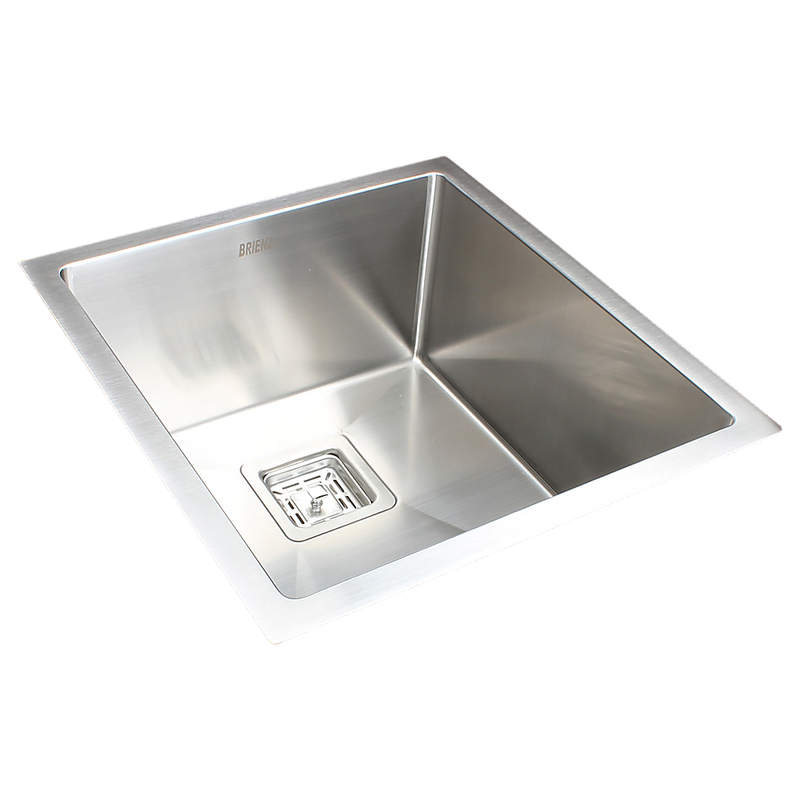 430x455mm Handmade 1.5mm Stainless Steel Undermount / Topmount Kitchen Sink with Square Waste